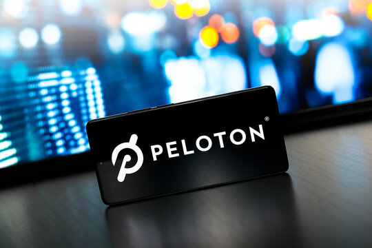 August 22, 2024, Paraguay. In this photo illustration, the Peloton Interactive, Inc. logo is displayed on a smartphone screen.