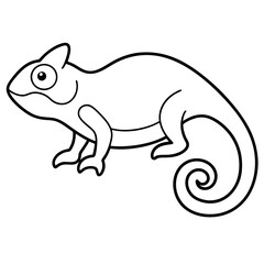 chameleon cartoon isolated on white