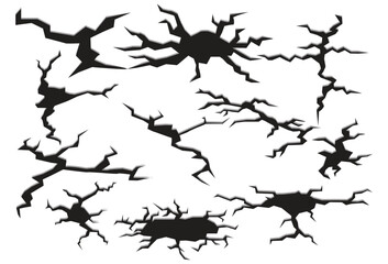 Natural cracks background. Vector overlay texture of cracked surface