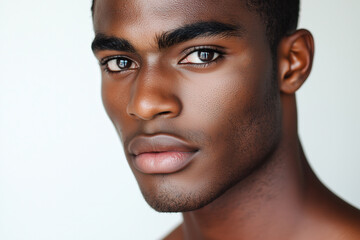 Fototapeta premium Portrait of handsome young black man on white background 