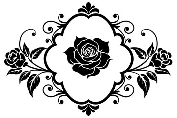 Flower Vintage Baroque Scroll Victorian Frame Border Vector Illustration