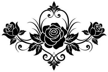 Flower Vintage Baroque Scroll Victorian Frame Border Vector Illustration