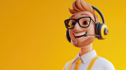 Cheerful 3D customer service agent