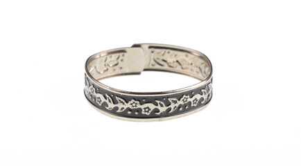 ancient jewelry silver ring isolated on white background