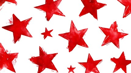 Red Stars on White Background, Abstract Image, Texture, Pattern, Wallpaper, Cover and Screen of Smartphone, Cell Phone, Computer, Laptop, 9:16 and 16:9 Format