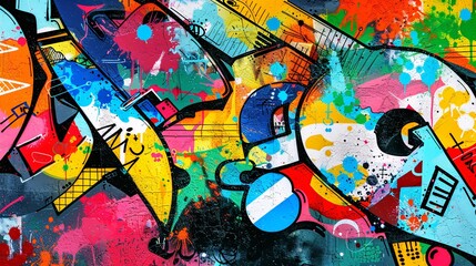 Graffiti texture Vibrant colors design of abstract and graffiti background