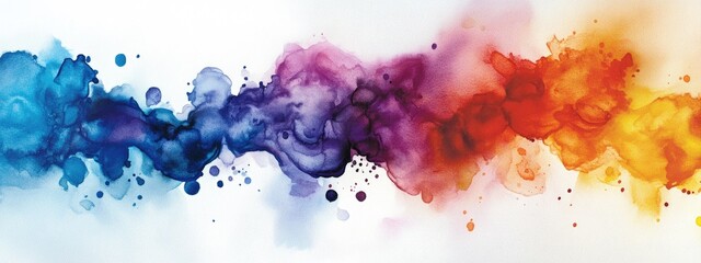 Fototapeta premium Watercolor artwork depicting vibrant colors in liquid