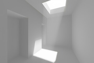 Light Beam in Minimalist White Room