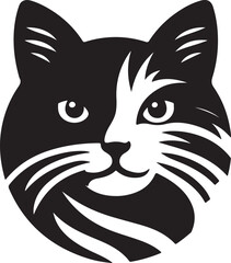 Cat head icon silhouette vector style with white background