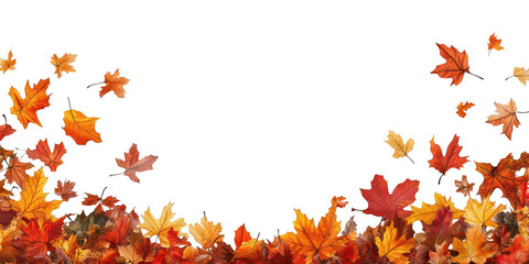 Feuilles d'Automne en Bas, Espace pour Texte