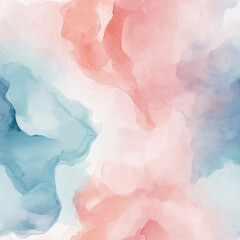 Fototapeta premium Soft pastel watercolor splashes in a seamless pattern, blending shades of pink and blue. The design is gentle and calming, evoking a sense of serenity and peace.