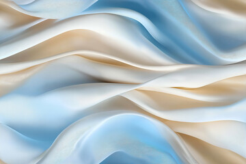 Obraz premium Smooth gradient waves in a seamless pattern, combining soft beige and blue hues. The gentle curves and muted tones create a calming, elegant design ideal for peaceful settings.