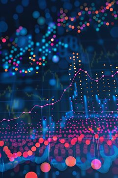 Scatter plot showing an upward trend between stock prices and trading volumes, each dot reflecting a positive correlation, indicative of increased market enthusiasm.