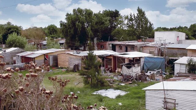 Shantytown Homes on the Periphery of La Plata, Buenos Aires, Argentina - 4K Resolution
