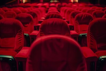 Obraz premium Red Velvet Seats in a Movie Theater