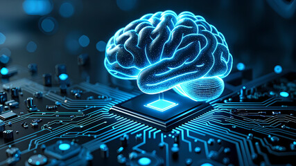 brain with circuit board