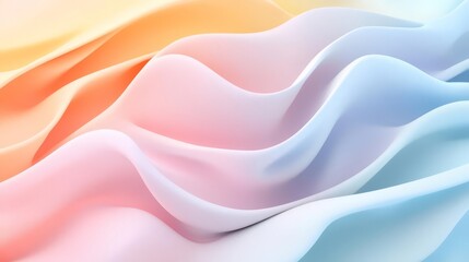 Obraz premium Light pastel background with abstract geometric waves, minimalist, flowing and modern