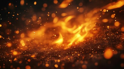 Obraz premium A dynamic, fiery background with glowing sparks and flames.