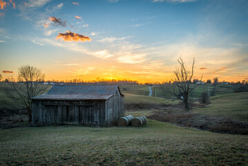 kentucky sunset over the barn © Bradley