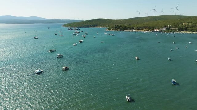 Drone shooting of Sığacık, Sigacik, Teos Seferihisar, Izmir, İzmir