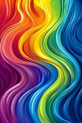 Abstract Rainbow Waves Background.