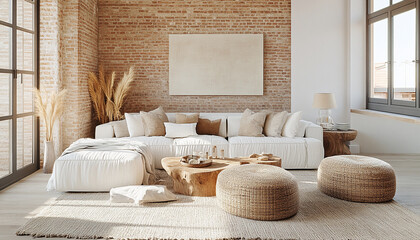 Colourful living room Contemporary Rustic Interior Design style