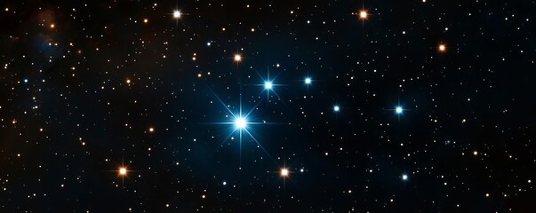 Obraz premium Brightly lit star clusters emerging from dense cosmic dust, stellar background, deep space imaging