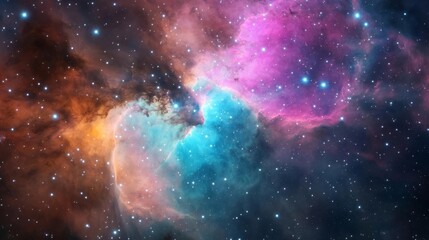 Naklejka premium Close-up of a nebula with intricate cosmic dust formations, nebula background, cosmic detail photography