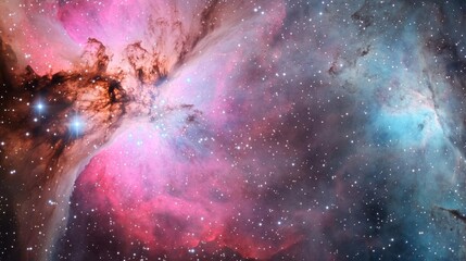 Fototapeta premium Close-up of a nebula with intricate cosmic dust formations, nebula background, cosmic detail photography