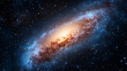 Fototapeta premium Cosmic dust drifting through a starry galaxy, creating ethereal patterns, galactic background, space photography