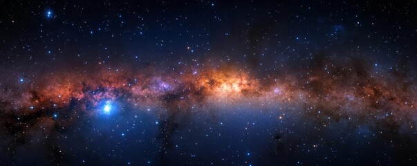 Obraz premium Cosmic dust drifting through the Orion Arm of the Milky Way, galactic background, deep space imagery