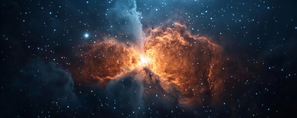 Fototapeta premium Cosmic dust illuminated by a nearby supernova, creating intricate patterns in space, supernova background, cosmic dust focus
