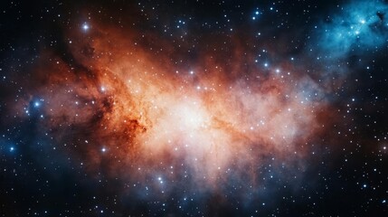Obraz premium Cosmic dust illuminated by the light of distant galaxies, galactic background, deep space photography