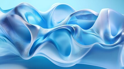 Abstract blue liquid wave, flowing, dynamic, modern, stylish, design, background, texture, 3D, render.