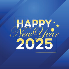 Happy New Year 2025 luxury number and letter element design