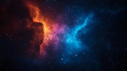 Obraz premium Vivid cosmic dust clouds illuminated by distant stars in deep space, space background, cosmic dust photography