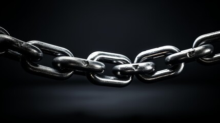 Close up of gray diagonal chain, a key concept in blockchain technology for in depth understanding