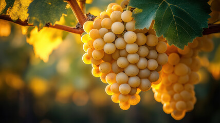 Fototapeta premium Blurred background with white grapes