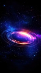 Obraz premium A nebula stunning cosmic view showcasing a vibrant galaxy swirling with colorful hues and formed by glowing stars and deep space.