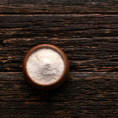 Baking soda - Crystalline solid compound in the bowl