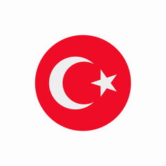 turkey flag round icon sign