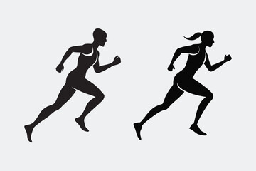 Women Running Sport Icon Printable Vector Design