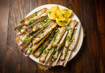 Navajas a la plancha