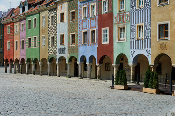 Townhouses of the Old Market Square in Poznań. Poland