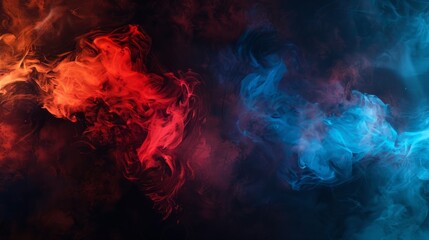 Fototapeta premium blue, red, and black smoke digital wallpaper