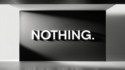 The words nothing is written on a black banner