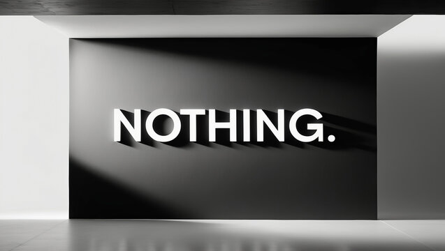 The words nothing is written on a black banner