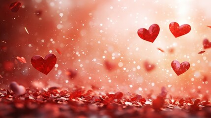 Obraz premium Floating 3D Hearts in a Romantic Drift