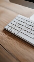 a close up of a white computer keyboard