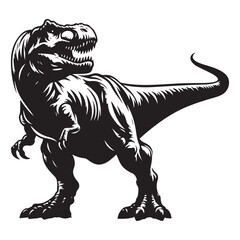 Dinosaur silhouettes, vector silhouette design, isolated white background